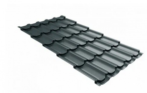 Металлочерепица Grand Line Kvinta Plus Satin Matt TX  RAL 7024 мокрый асфальт