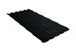 Металлочерепица Grand Line Kvinta Plus Satin Matt TX  RAL 9005 черный